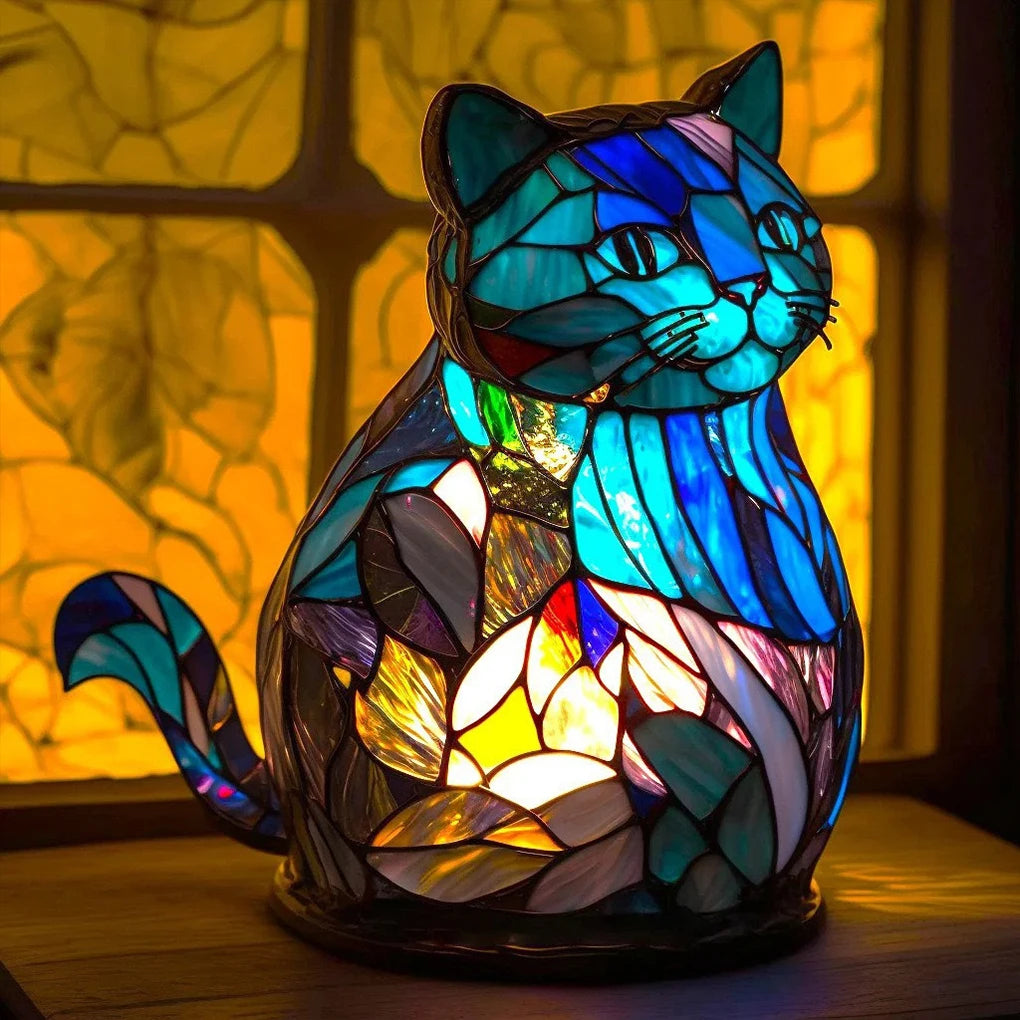 Animal Table Lamp Series,Stained Glass Cat,Dragon,Wolf,Horse,Owl,Dolphin,Turtle,Elephant,Mermaid Table Lamp Night Light