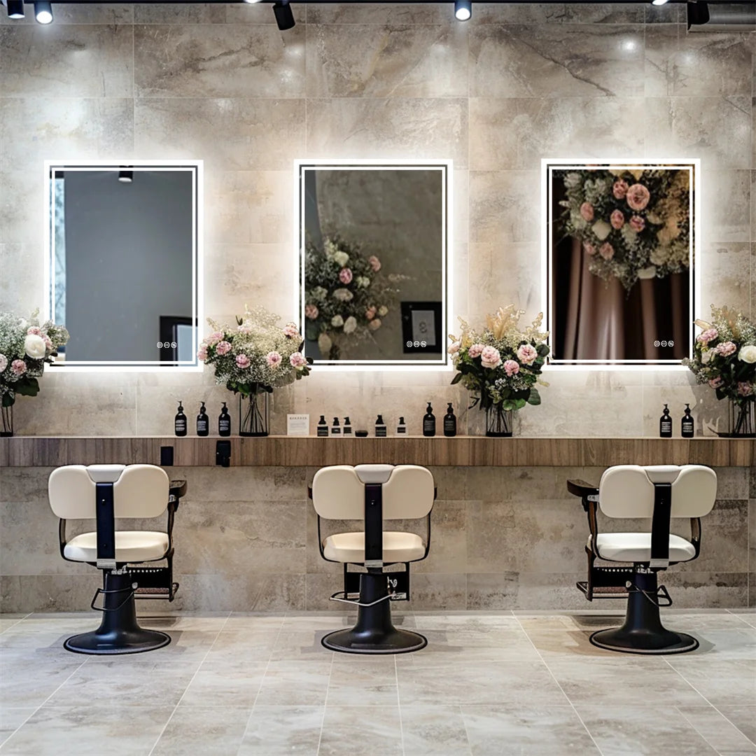 LED Bathroom Mirror | Frameless Dimmable with Anti-Fog & Touch Control