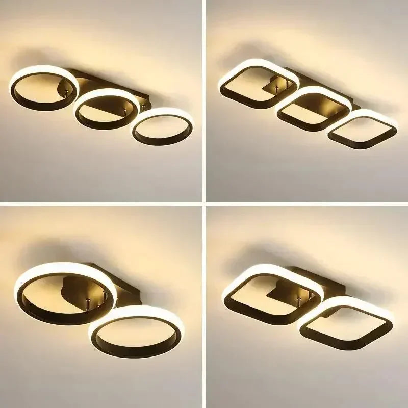Modern Multi-Ring LED Ceiling Light | Dimmable Flush Mount for Hallway, Bedroom & Living Room