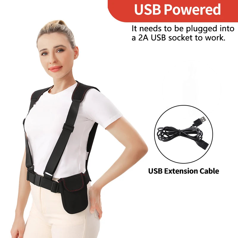 Electric Back Heating Brace | 3-Gear Hot Compress for Back Pain & Sleep