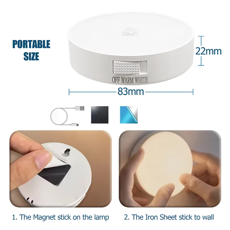 Motion Sensor Night Light | USB Rechargeable LED Light