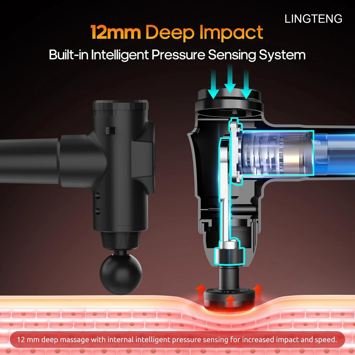 Massage Gun with Heat | Deep Tissue Percussion Massager, 7 Heads & 20 Speeds