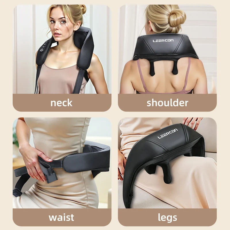 Massage pillow used on the lower back while seated