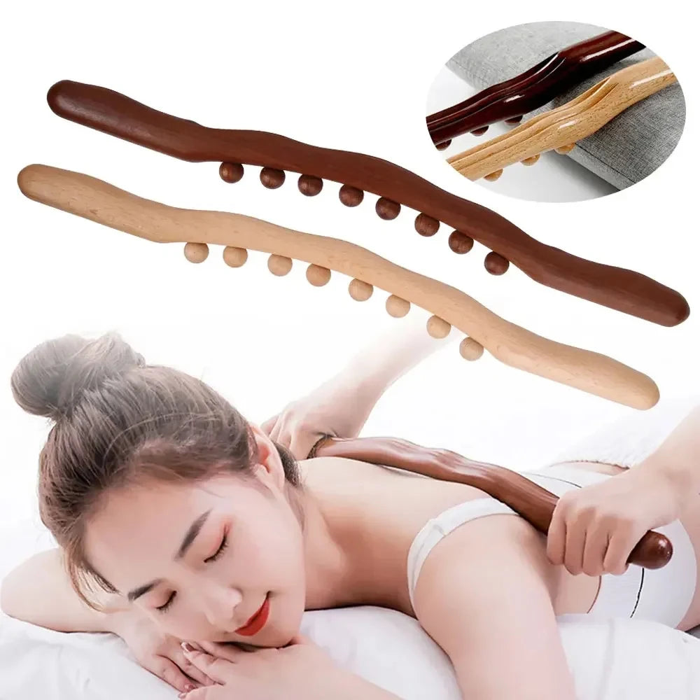 Wood Gua Sha Massage Stick | Full Body Back, Shoulder & Leg Relaxation Tool