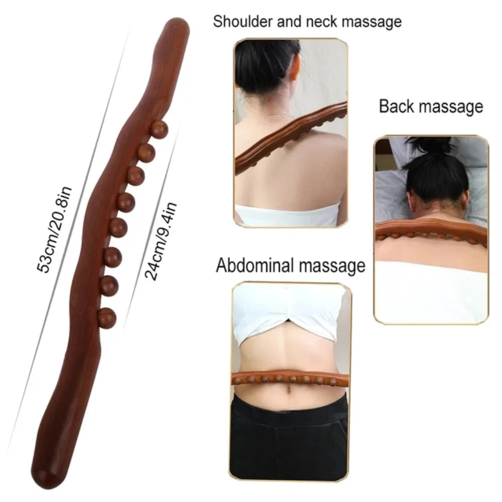 Wood Gua Sha Massage Stick | Full Body Back, Shoulder & Leg Relaxation Tool