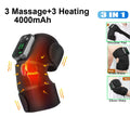 Heated knee wrap used while seated at home