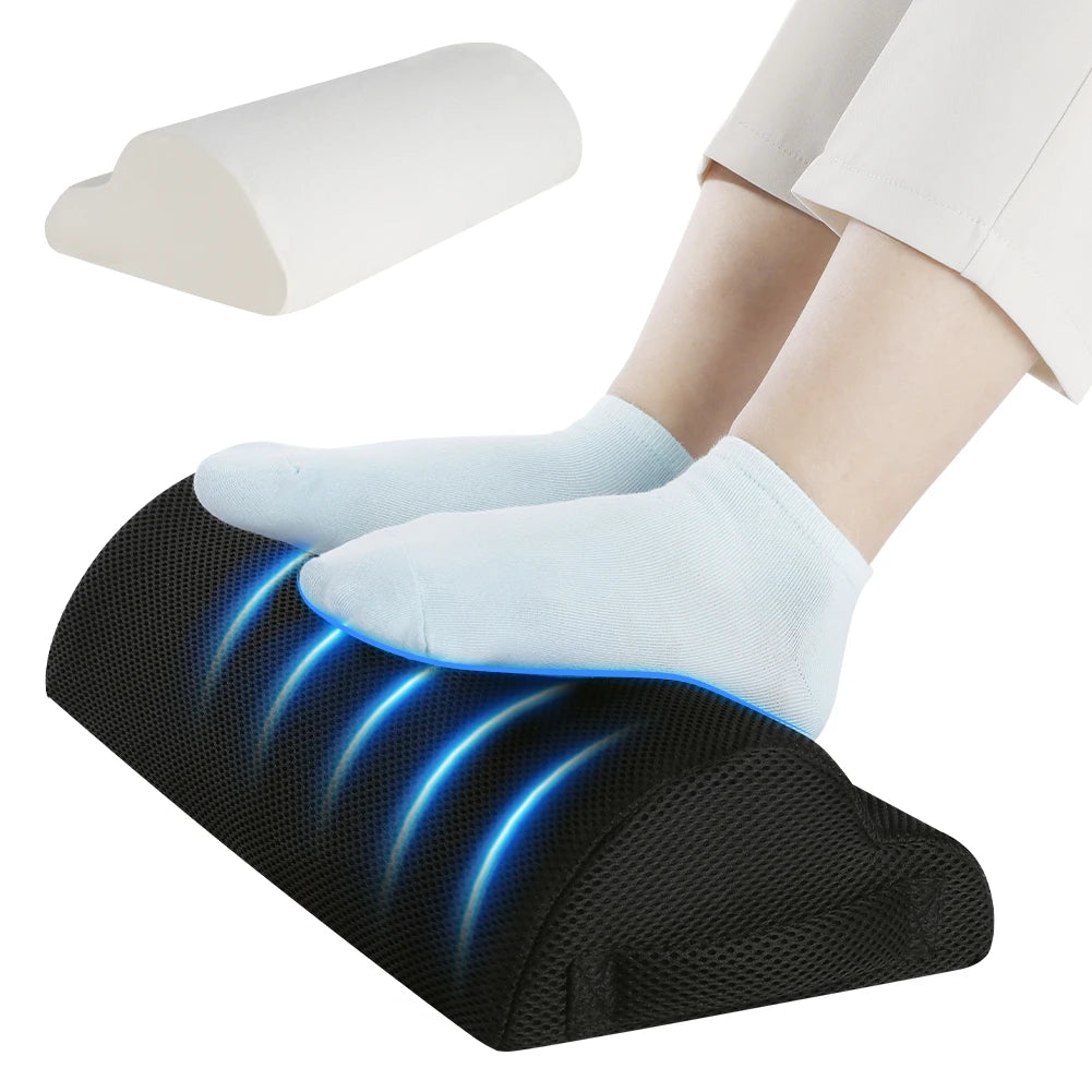 Under Desk Footrest | Memory Foam Foot Stool & Leg Elevation Pillow for Office