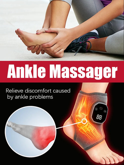 Ankle Brace with Heat & Vibration | Cordless Massager Wrap for Ankle, Foot & Wrist