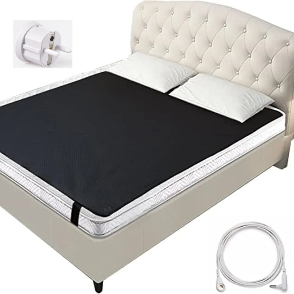 Grounding Leather Mattress Pad | Conductive Earthing Sleep Mat, 15ft Cord