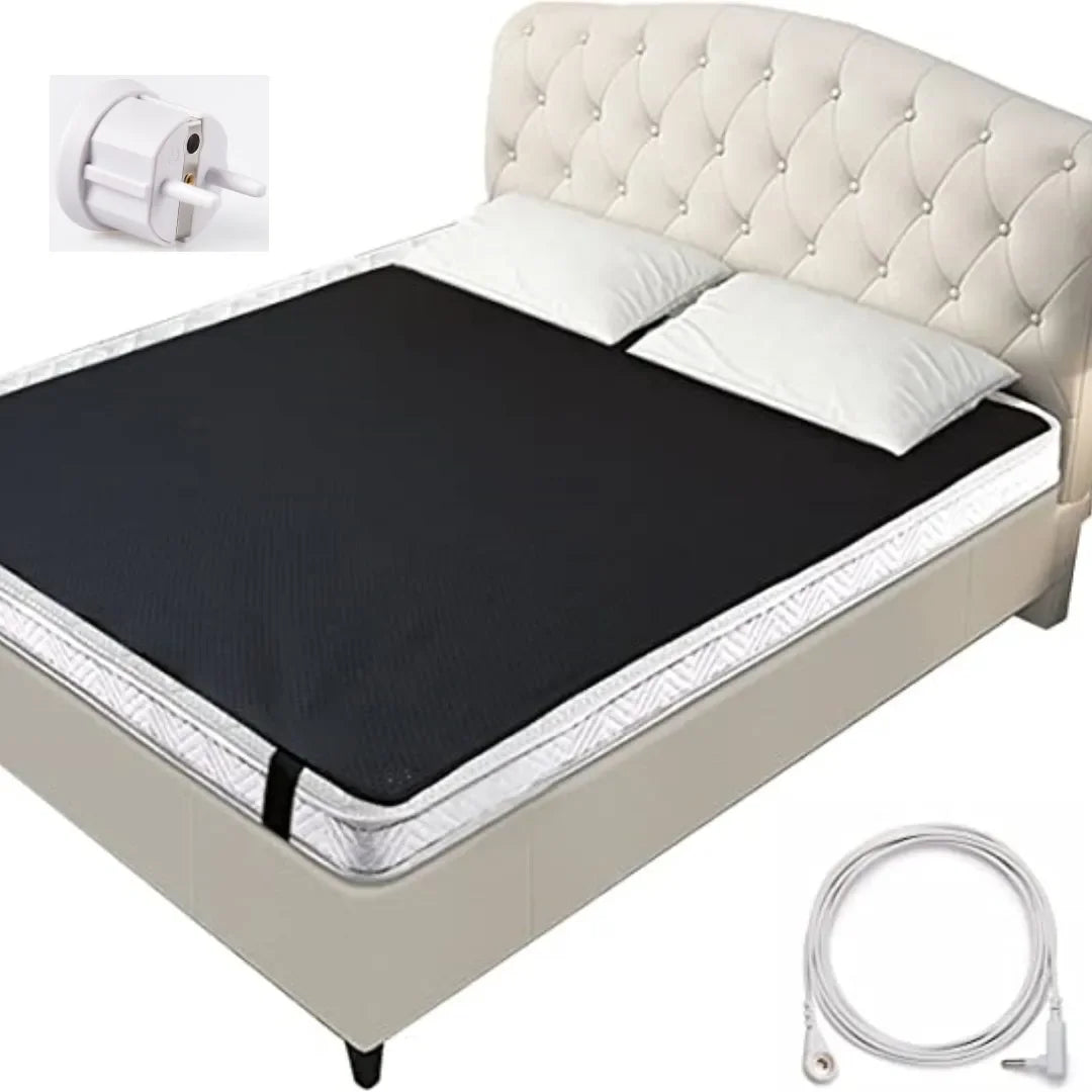 Grounding Leather Mattress Pad | Conductive Earthing Sleep Mat, 15ft Cord