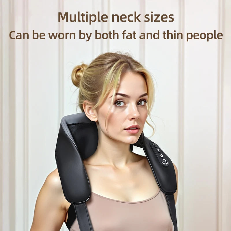 Massage pillow used on the shoulders and upper back
