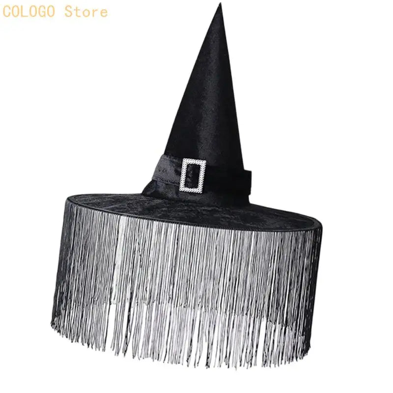 Witch Costume Hat With Pointed and Soft Fabric Finish for Halloween Theme Party Looks, Photo Booth Styling, and Character