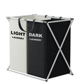 TriSort | Multi-Section Laundry Hamper | Foldable Clothes Basket with Compartments