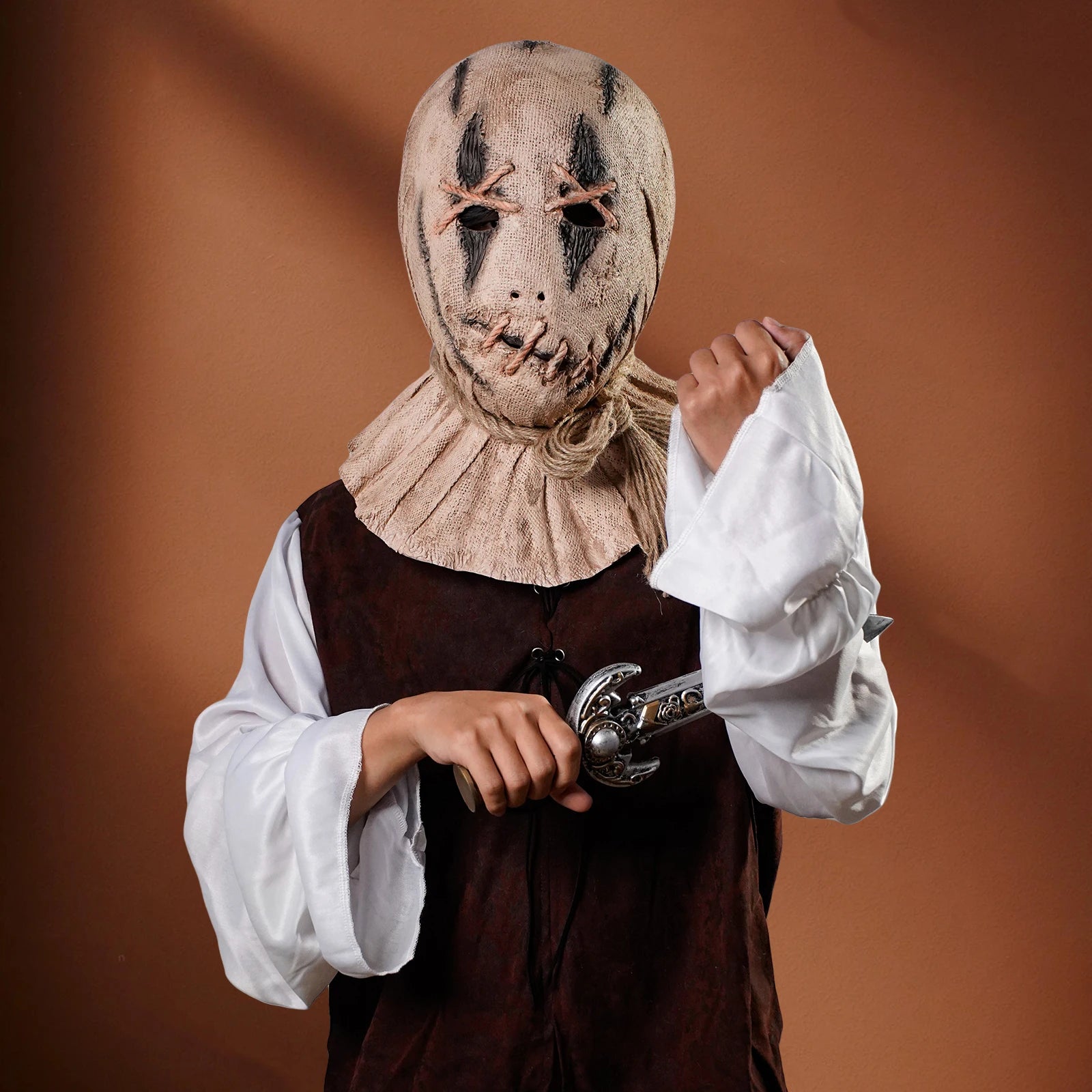 Scary Scarecrow Headgear Faux Latex Mask Halloween Costume Party Accessories Scary Masks