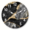 MarbellaTime | Modern Round Wooden Wall Clock | Silent Marble Design